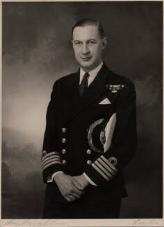 Sir Anthony Griffin in naval uniform, a studio portrait of the late 1950s